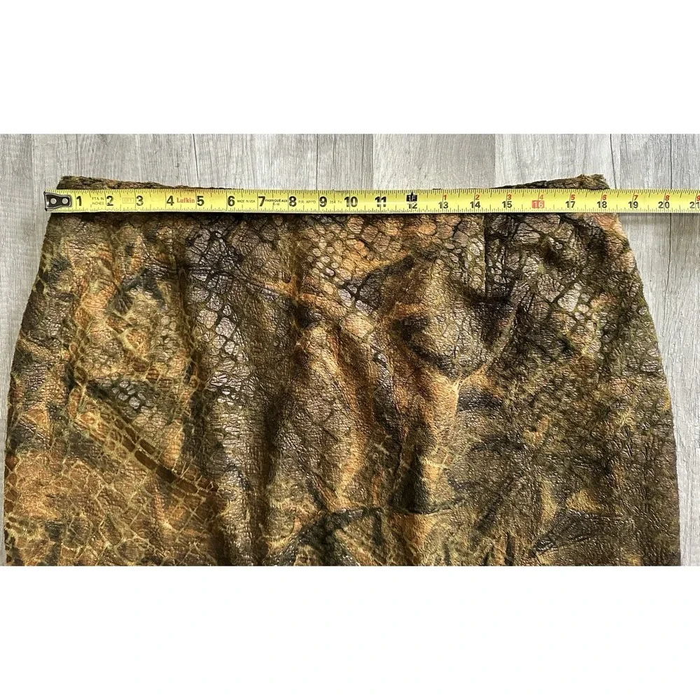 Design Todays Maxi Skirt Long Alligator Crocodile USA Made Brown Size 1X Vintage